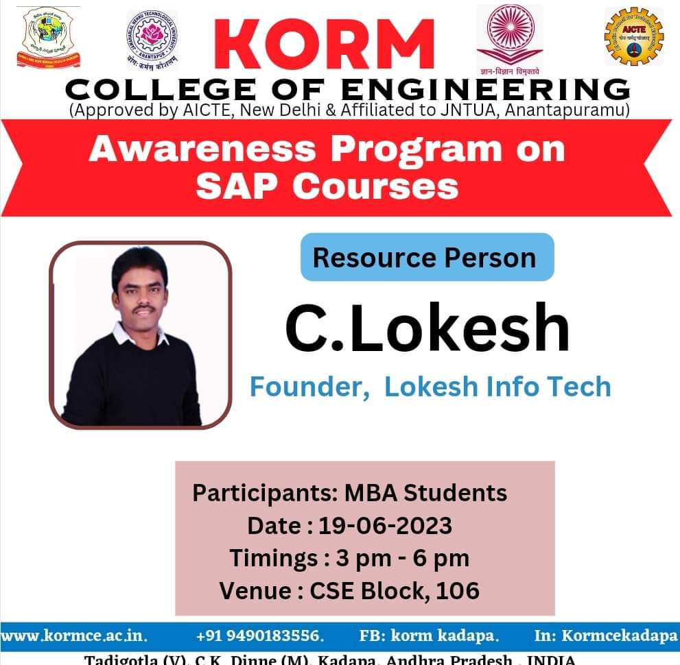 KORM - SAP WORKSHOP PROGRAM